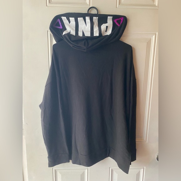 PINK Victoria's Secret Black Lace-Up Sweater - Picture 4 of 7